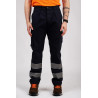 PANTALONE MULTITASCHE COTONE FUSTAGNO CON BANDE