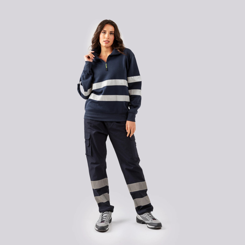 PANTALONE MULTITASCHE COTONE CANVAS CON BANDE