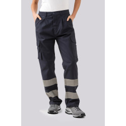 PANTALONE MULTITASCHE COTONE CANVAS CON BANDE
