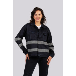 GIUBBINO MULTITASCHE COTONE FUSTAGNO CON BANDE