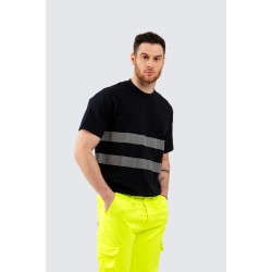 T-SHIRT BLU CON BANDE