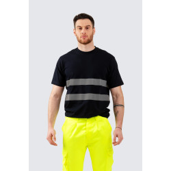 T-SHIRT BLU CON BANDE