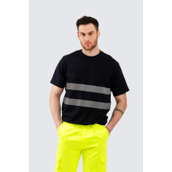 T-SHIRT BLU CON BANDE