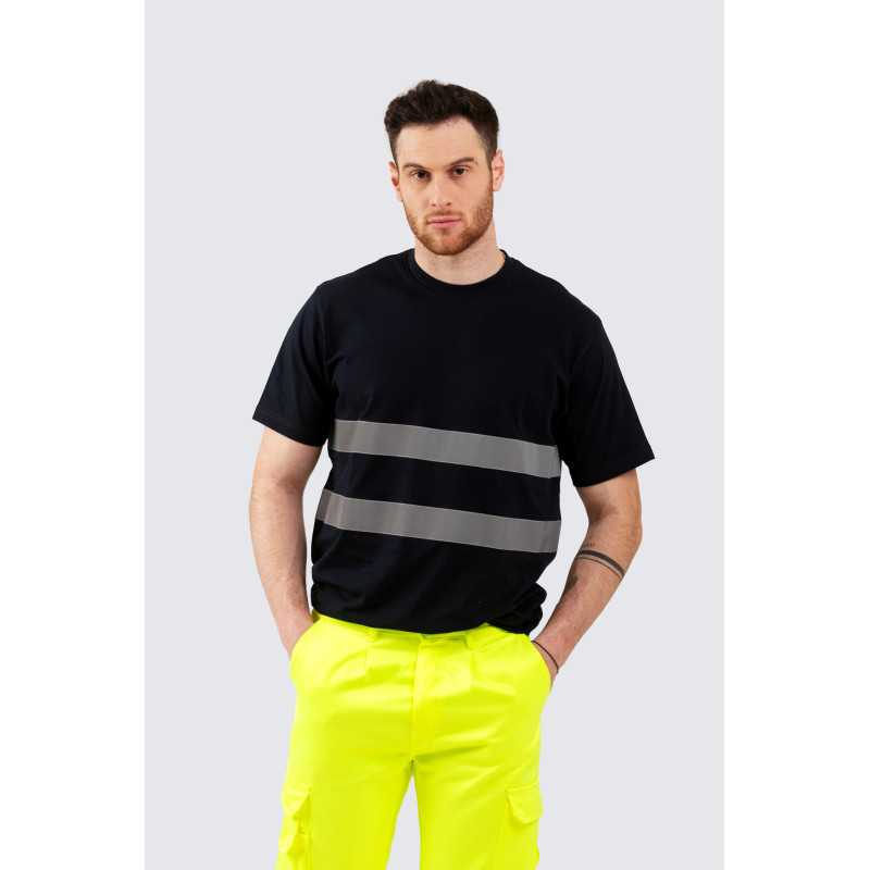 T-SHIRT BLU CON BANDE