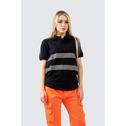 POLO MANICA CORTA BLU CON BANDE