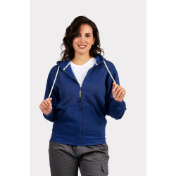 FELPA ZIP LUNGA CON CAPPUCCIO